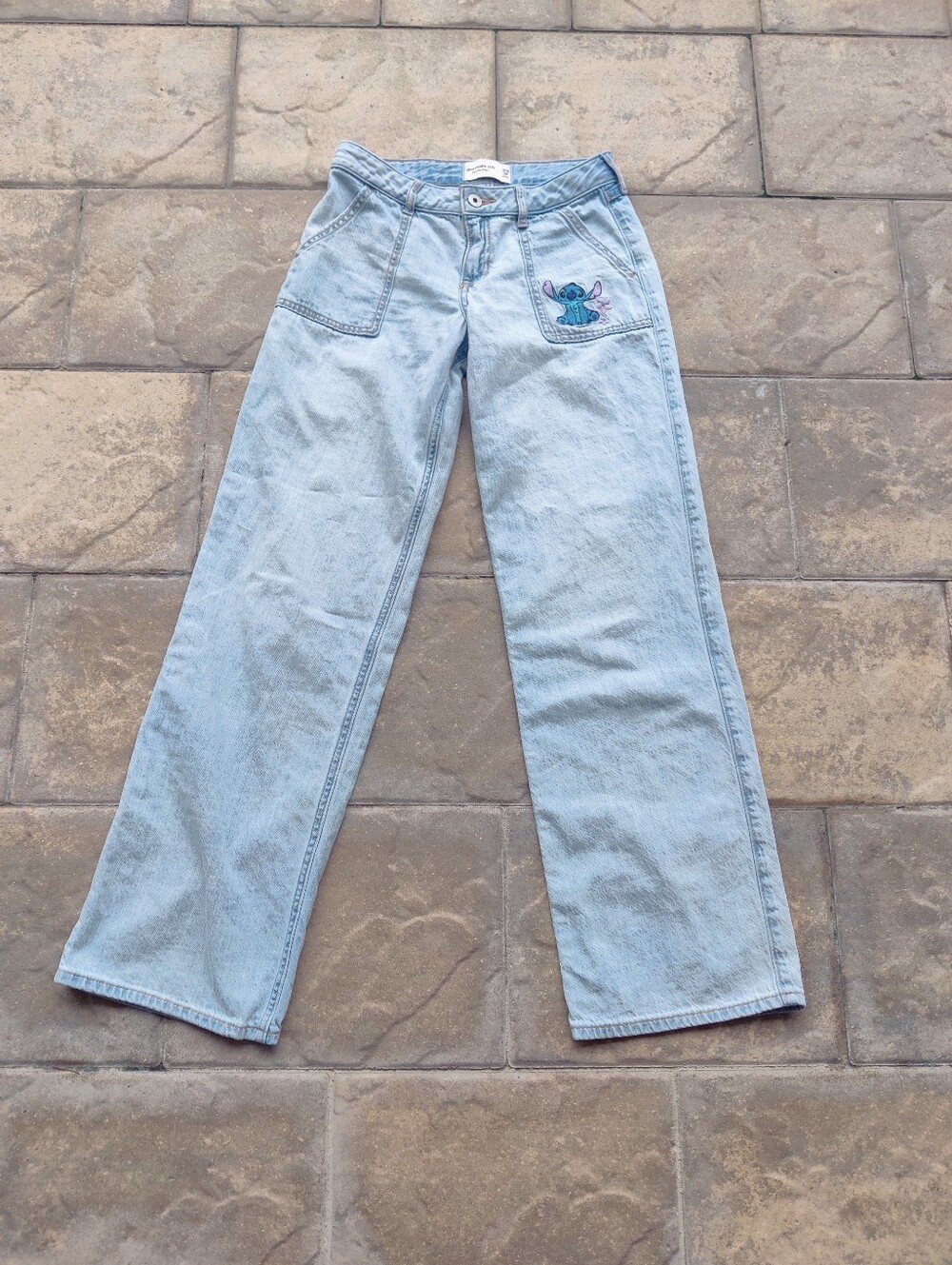 Abercrombie Kids Stitch Wide Leg Jeans Size 15/16 Long